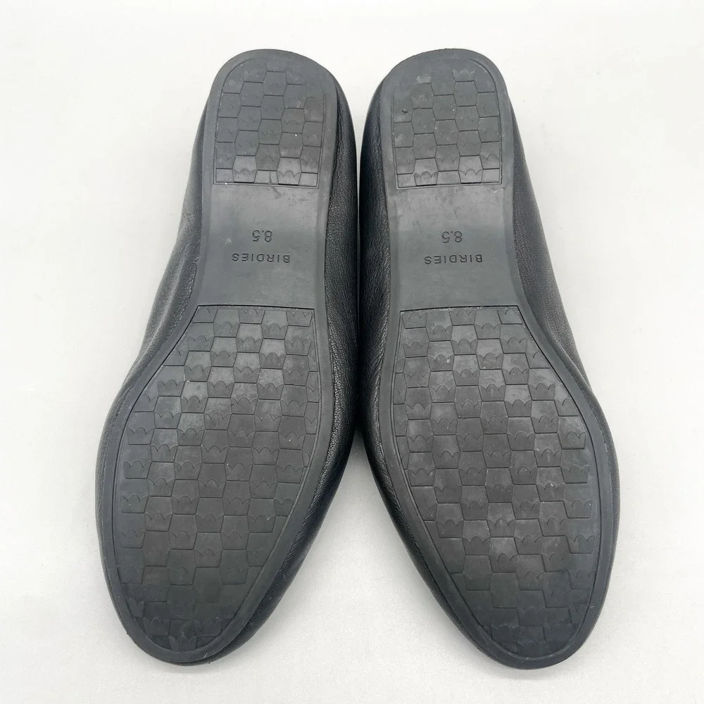 Birdies Womens 8.5 The Starling Smoking Slipper Loafers Black Leather Preppy